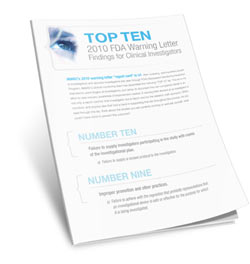 2010 FDA Warning Letter Findings for Clinical Investigators