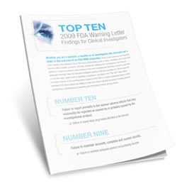 Top 10 2009 FDA warning letter findings